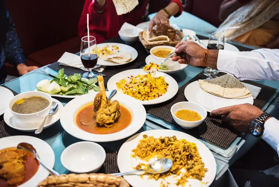 family having a dinner at a restaurant