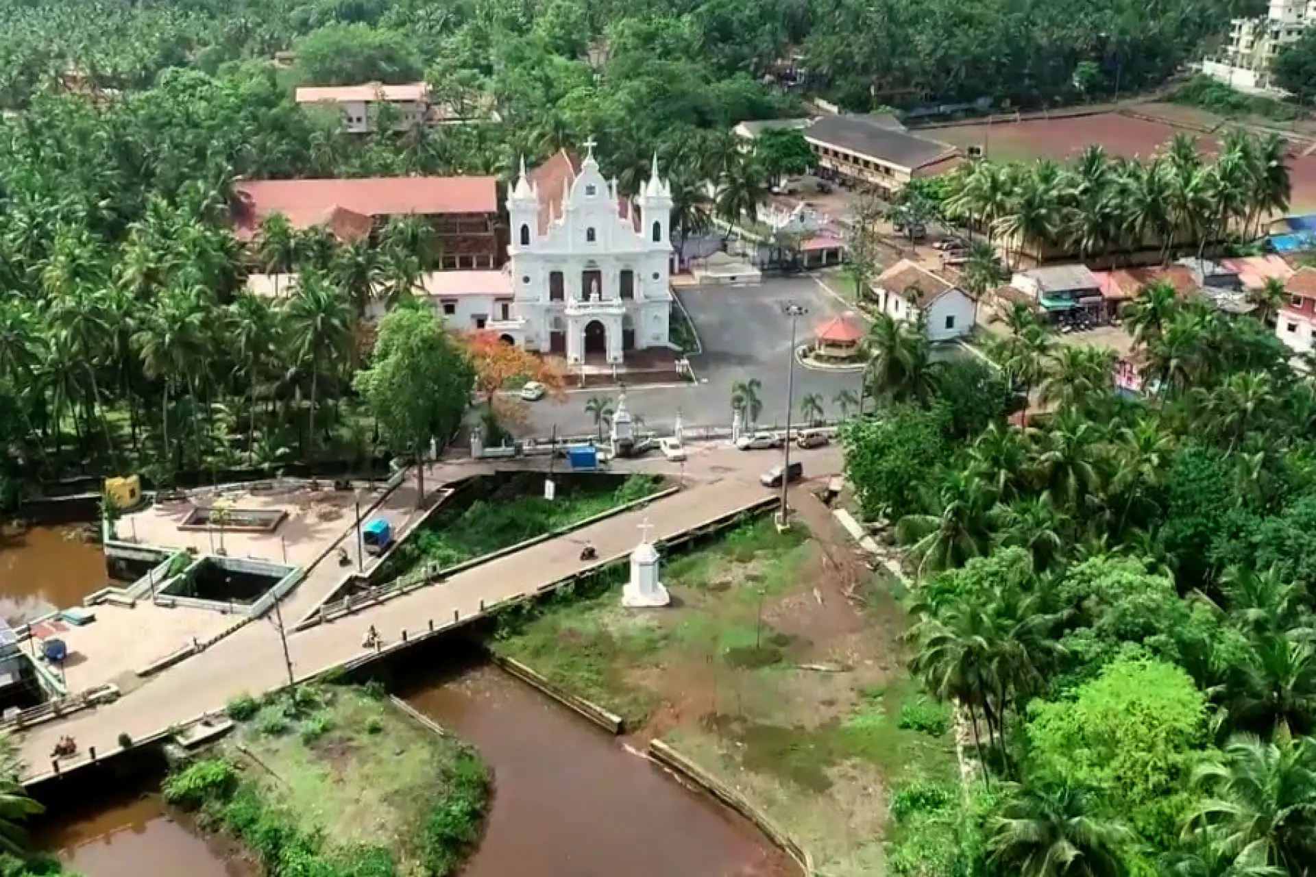 Siolim village aerial view