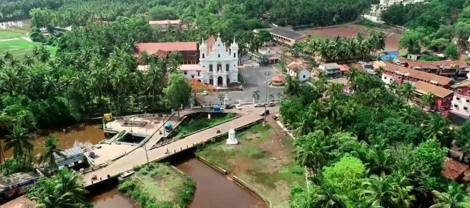 Siolim village aerial view